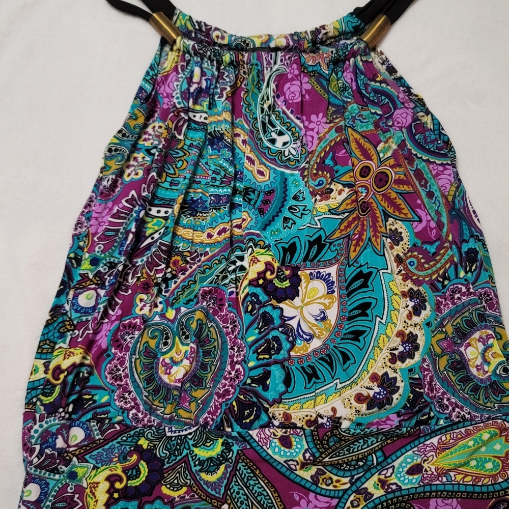 Multicolored patterned tank top- early 00's- iz byer California